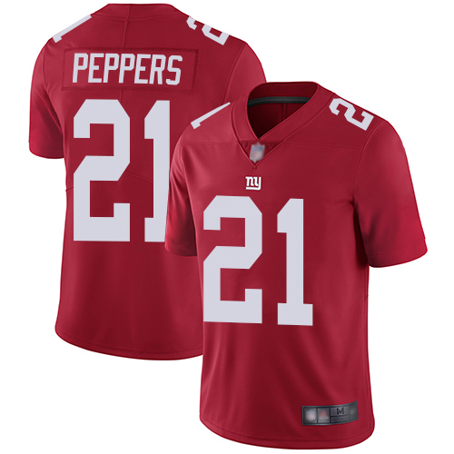 Men New York Giants #21 Jabrill Peppers Red Limited Red Inverted Legend Football NFL Jersey